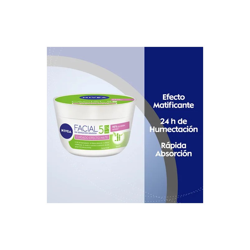 Crema Facial Hidratante NIVEA 5 En 1 Efecto Mate 200ml