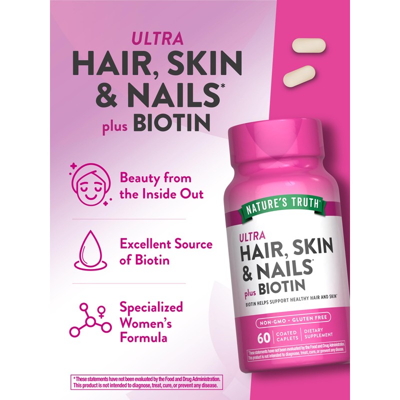 Nature's Truth Hair Skin and Nails | 60 Caplets |