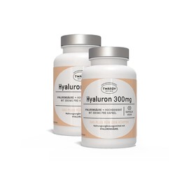 Astrid Twardy Hyaluron Kapseln – vegane Nahrungsergänzung mit 300 mg Hyaluronsäure pro Kapsel, hochdosiert, ohne Zusatzstoffe, vegan– 2x60 Kapseln