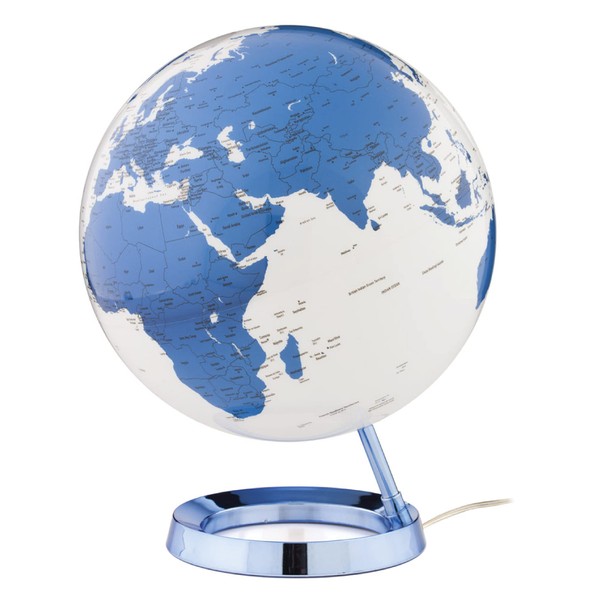 Waypoint Geographic Light & Color Designer Series Hot Blue Illuminated Decorative Desktop Globe, 12” World Globe (WP40010)