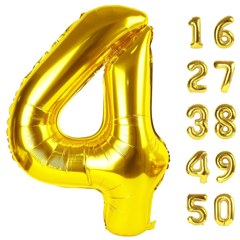40 Inch Gold Balloon Number 24 Balloon,Jumbo Mylar Foil Helium