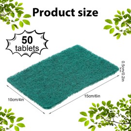 50 Pack Scouring Pads 4 X 6 Inch Heavy Duty Scour Pads Reusable Non Scratch Green Scrubbing Pads for Household Kitchen Dishes Pots Pans Metal Grills Multipurpose Dish Cleaning Green Scrubber Pad