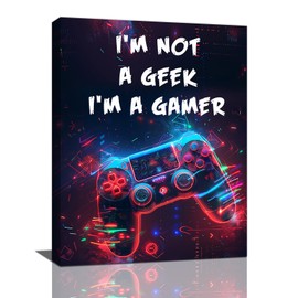 Gaming Wall Art Canvas Game Wall Decor Prints Framed Painting Gamer Pictures Gifts Artwork for Bathroom Living Playroom 12"x16"