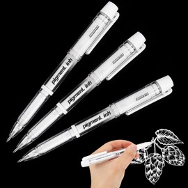 HJZHII 3PCS White Gel Pens with 3PCS Refills, 1.0mm Broad White Point Ink Pen White Ballpoint Pen Highlighter for Drawing Sketching Writing Illustration Pen Highlight(white)