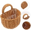AIMALL 1pcs Elegant Handcrafted Woven Rattan Wall-Mounted Baskets, Multifunctional Storage