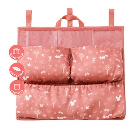 BabyToLove Crib & Caddy Organizer | Convenient Baby Essentials Organizer | Traveling with Baby | Pink Forest