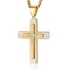 MOOSKI Men's Cross Necklace Silver/Gold 316 Stainless Steel Crucifix Jesus