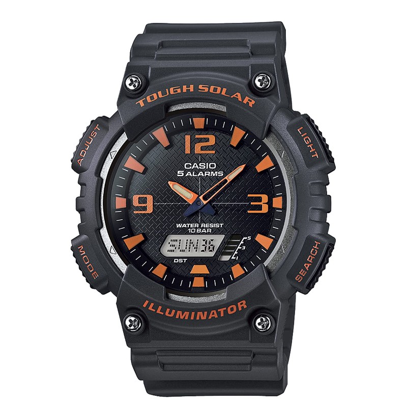 Casio AQ-S810 Watch, Casio Collection, black / orange