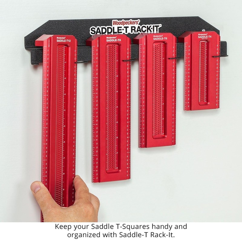 Woodpeckers Saddle T-Square, 4 Inch, Wraps Around Work Edge, USA