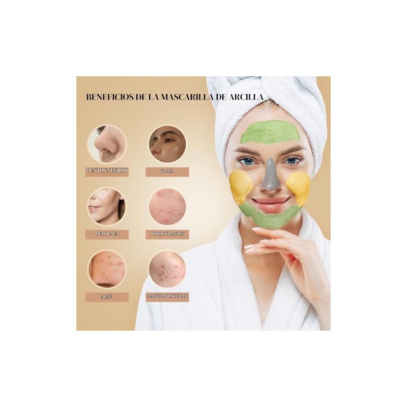 THESKCARE Set De 3 Mascarillas De Arcilla Mascarilla De Arcilla