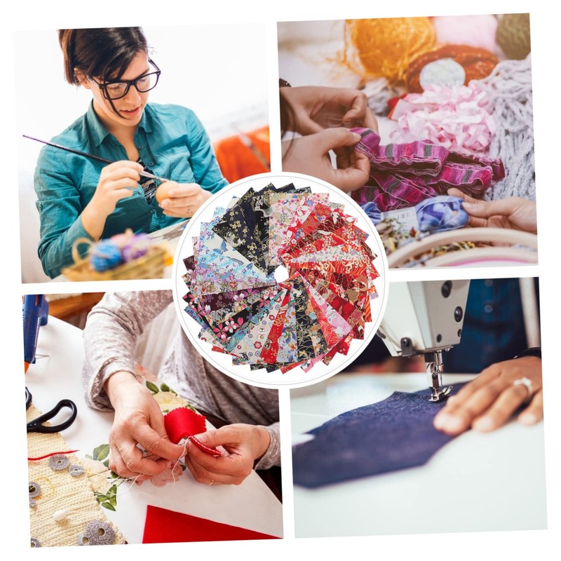 Angoily 30Sheets Patchwork Fabric Squares DIY Crafting Material for Sewing