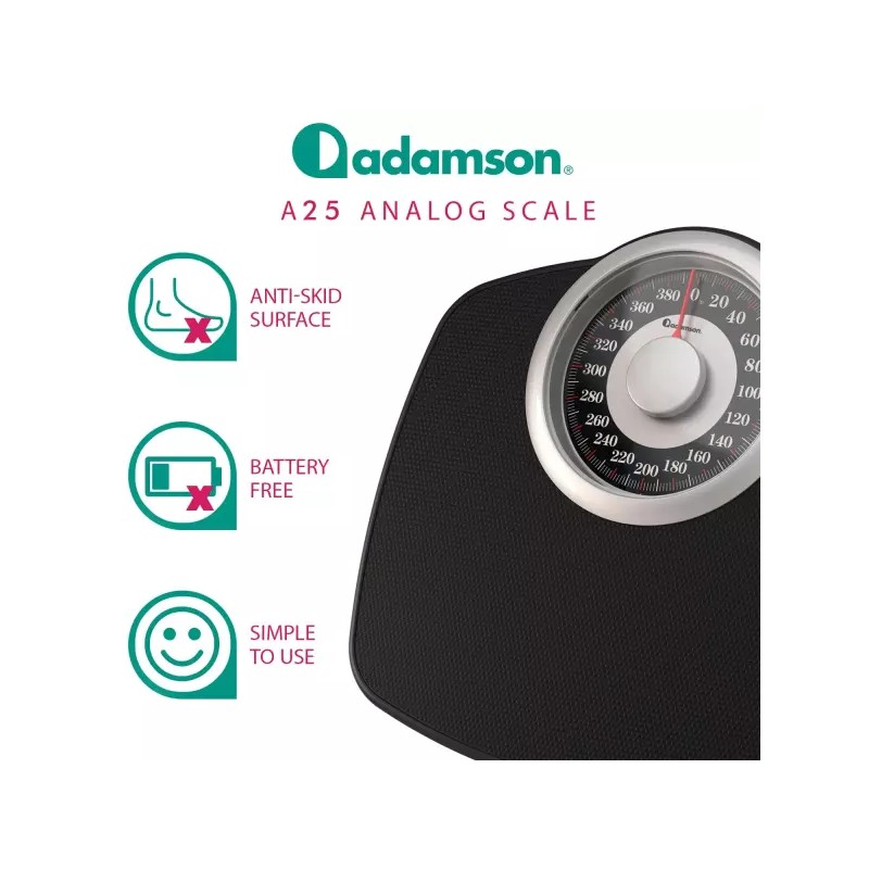 Adamson 아담슨 A25 체중계 - 최대 400파운드 새 버전 12.4인치