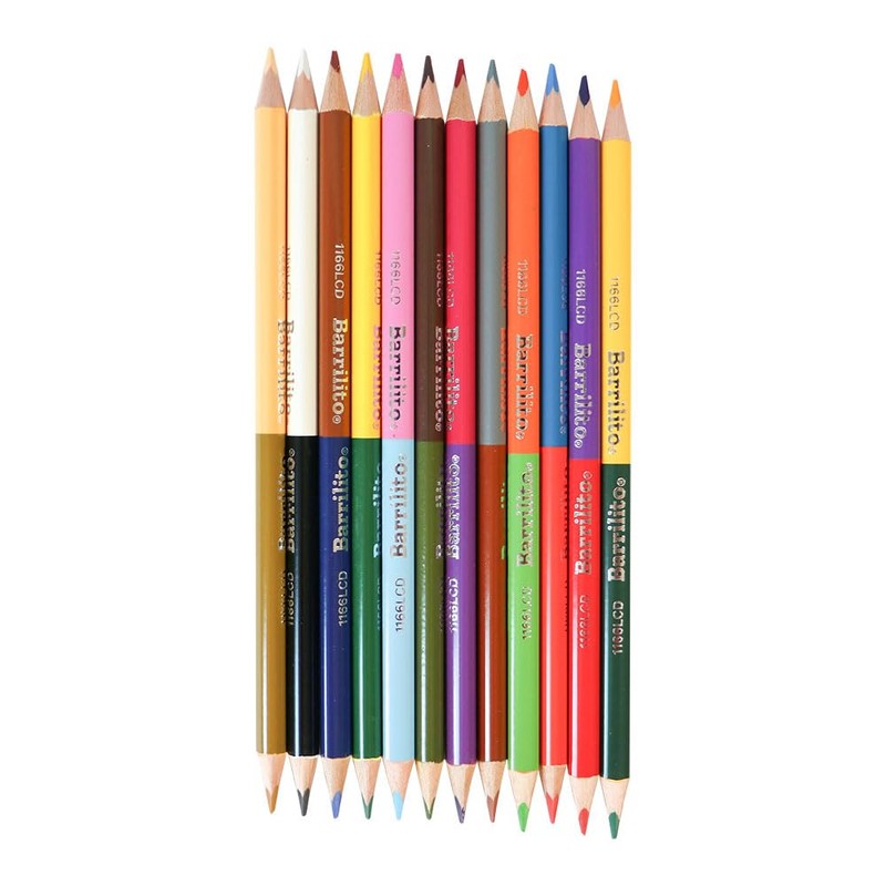 Barrilito Lápices largos de doble color (24-48) Caja con 24