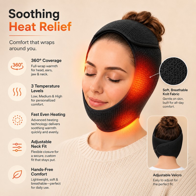 Electric Heated Head Wrap for Comfort – 3-Level Hot Compress