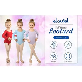 Elowel Girls' Team Basics Long Sleeve Leotard Nude Pink (size 2-4)