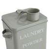 Bloomingville Farmhouse Metal Container with "Laundry Powder" Message, Lid, and