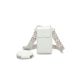 Women's Celphone Purse Wallet with Purse and Wide Strap Crossbody Bag -WHITE