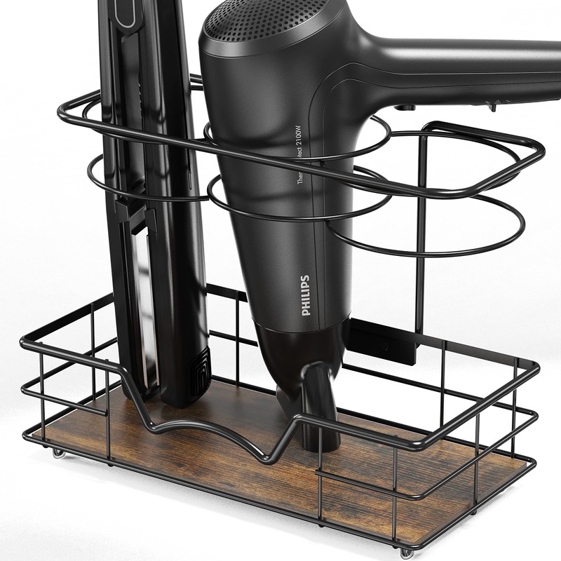 SimpleHouseware Countertop Hair Tools Organizer, Walnut