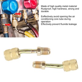 Kodrily 2Pcs Mini Split Adapter, Universal R410A Adapter, 5/16in Female 1/4in Male SAE Swivel Charging Vacuum Port Adapter Fittings for Mini Split System Air Conditioners HVAC