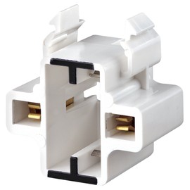 Leviton Gx23, Gx23-2 Base, 2-Pin, Compact Fluorescent Lampholder, 26720-100, White