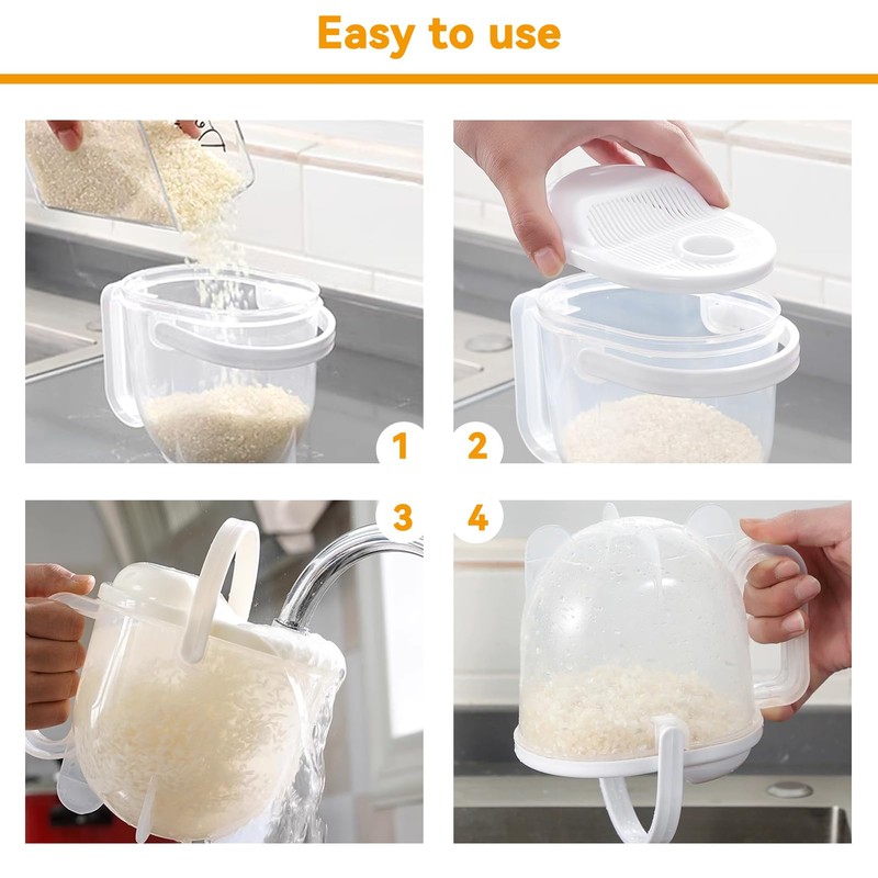 Rice Washer, Rice Washer Strainer Bowl Rice Cleaner Bowl Rice