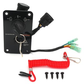 QuickMarine 704 82570 Single Engine Key Switch Panel Assembly for Yamaha Outboard Yacht Boat Models replaces 704-82570-08 704-82570-12