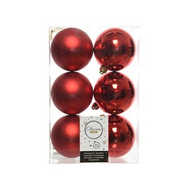 Decoris 22052 Shatterproof Baubles Glossy Matt Pack of 6