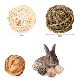 RunFar shop Pack of 8 Chew Balls, Small Animals Chew Toy, Grass Toy for Rabbits, Braided Toy for Small Animals, Chew Balls for Dental Care, Hay Ball for Rabbits, Chinchilla Hamsters