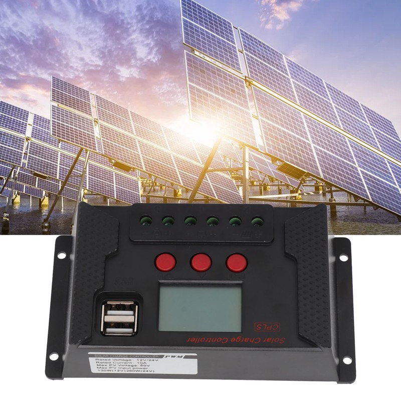 LCD PWM Solar Charge Controller 12V 24V Automatic Recognition Solar