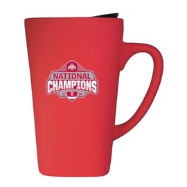 Ohio State National Champions 2024-16oz Soft Touch Ceramic Travel Mug with Lid - Red