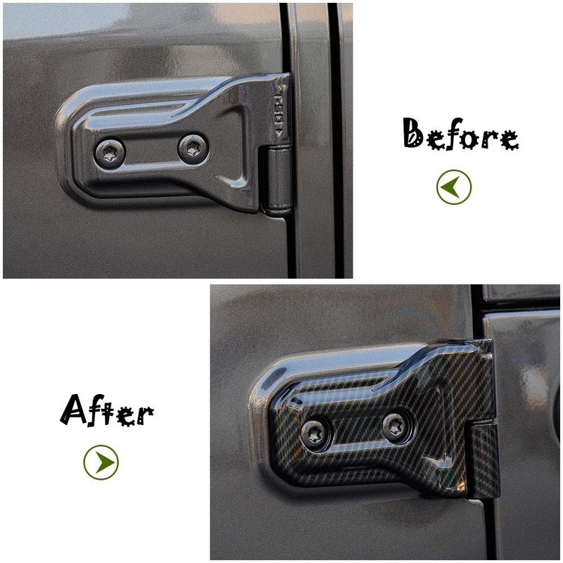 8PCS Carbon Fiber Door Hinge Cover Trim Accessories for 2018-2024