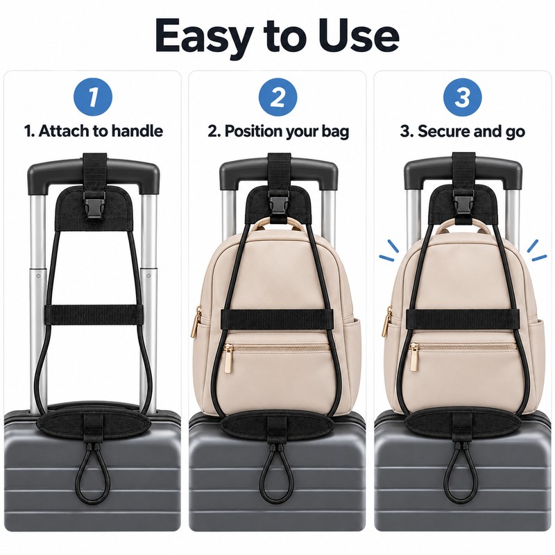 Luggage Connector Strap for Travel – Nylon Bag Holder Belt