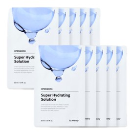 Hyaluronic Acid Sheet Mask Super Hydrating Solution Moisturizing Face Mask Pack (10 sheets) / 히알루론산 시트 마스크 수퍼 하이드레이팅 솔루션 수분촉촉 얼굴 마스크팩 (10매입)
