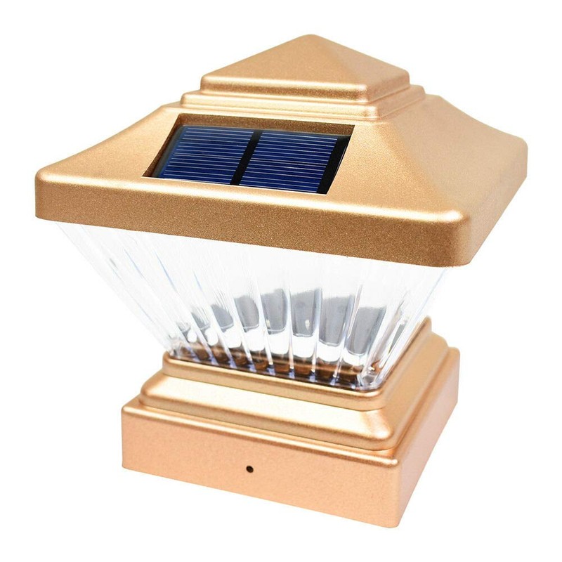 Square Solar LED Light Post Deck Cap 4x4 PVC Fence