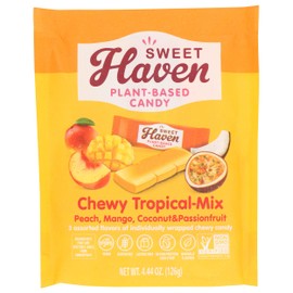 Sweet Haven Plant-Based Candy, Chewy Tropical-Mix, Naturally Flavored, Vegan Friendly, Gluten Free & Non-GMO, 4.44 Ounce (Pack of 6)