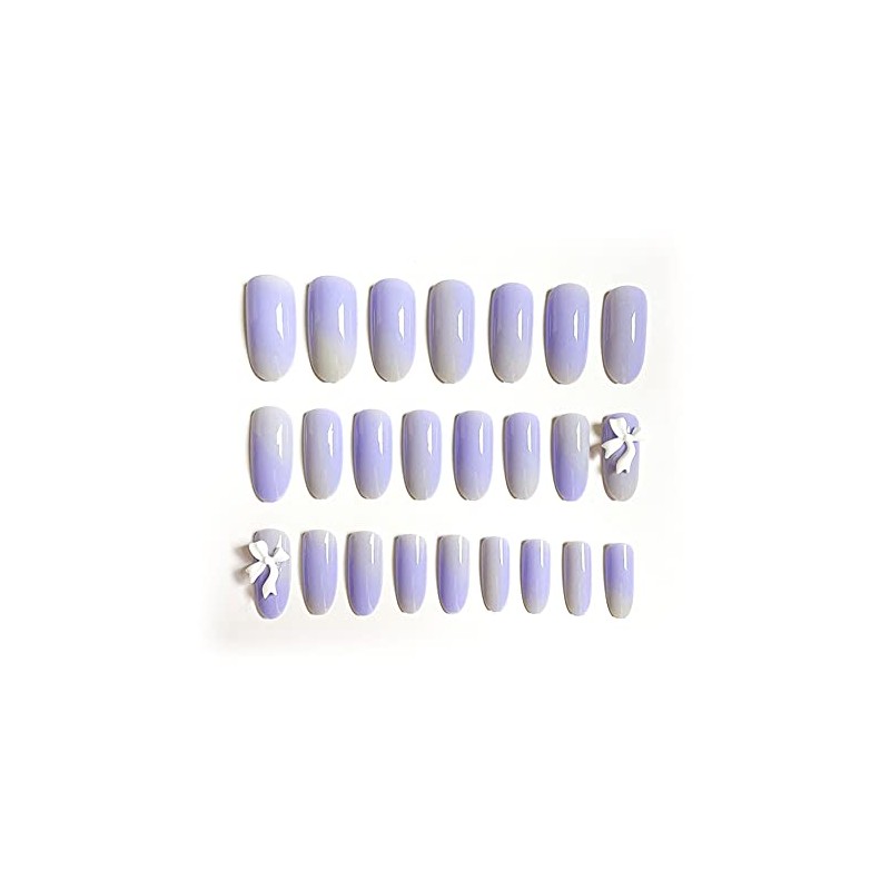 Set of 24 Nail Tips, 12 Different Sizes, Medium Length,