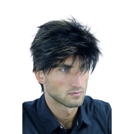 Wig Me Up – Men's Wig Mens Short Youthful and Black Wig Brown Blonde Strands, Wild Gestyled Gescheitelt WL/3030 A 2 °F27