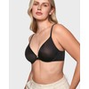 INLYRIC Women's Mesh Front Closure Bras Unlined Sheer Demi Plunge