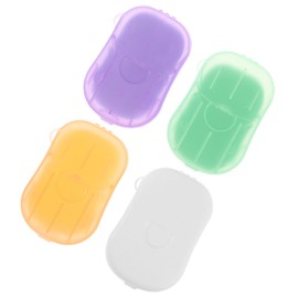Generic 4 Boxes Travel Soap Sheets of Lavender Milk Lemon Wormwood Scented Soap Slices for Outdoor Hand Washing Convenient Travel Toiletry Essentials Color