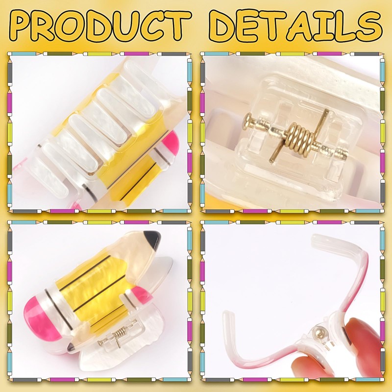 Totelux Pencil Hair Clip Acrylic Hair Claw Clip for Thick