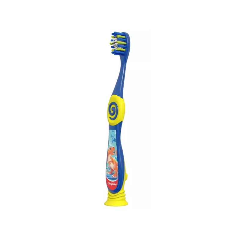 Colgate Dinosaur Toothbrush for Children with Suction Cup, [ SELECT