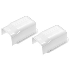 MECCANIXITY PVC Decorative Line Cover 0.7ft L x 4" W Wall Cover Tubing for Air Conditioner, Heat Pump (White, Pack of 2)