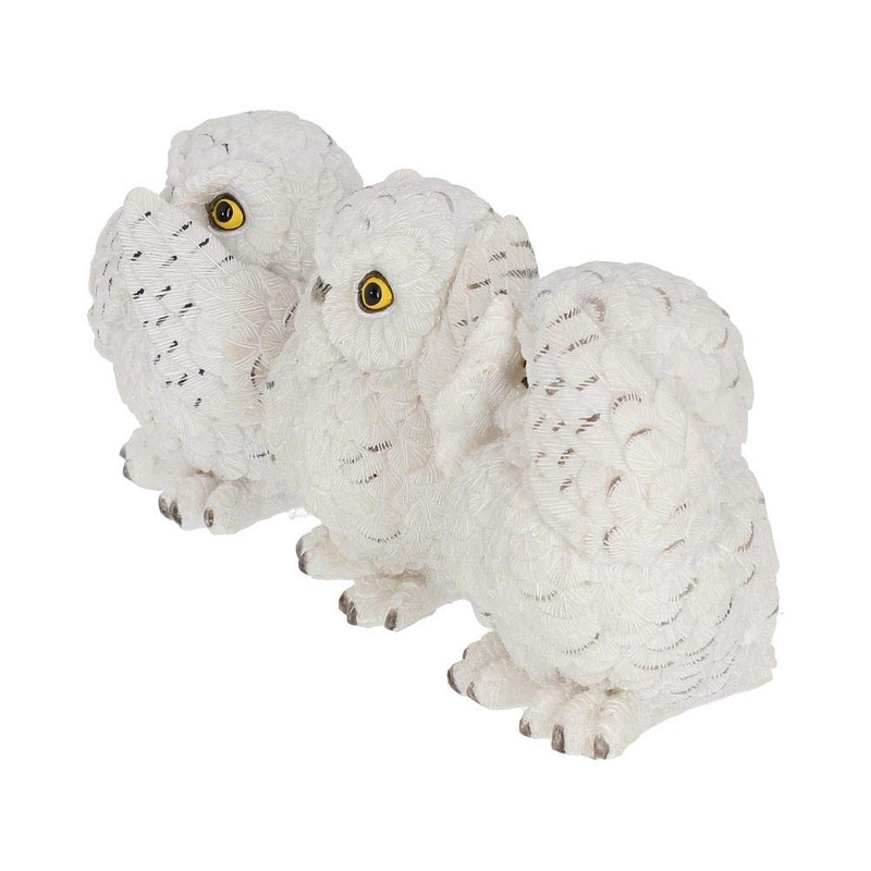 Nemesis Now Three Wise Owls Figurine 9cm White