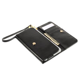 DFV mobile - Cover Premium Crazy Horse PU Leather Wallet Case with Card Slots for VIVO XSHOT Ultimate - Black