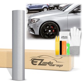 36"x60" (3FTx5FT) Brushed Aluminum Silver Vinyl Wrap DIY Decal Sheet Film Car Auto Vehicle Motorcycle Air Release Bubble Free Self Adhesive Peel and Stick Free Tool Kit