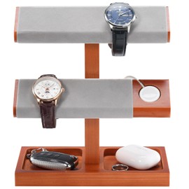 ProCase Wood Watch Display Stand Holder for Men, Wristwatch Tower with T-Bar Design, Hanging Watch Rack, Wooden Wrist Watch Tree