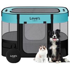 Love's cabin Pet Puppy Dog Playpen, Large Dog Tent Crates Cage Indoor/Outdoor, Portable Exercise Playpen for Dog and Cat, Foldable Pop Up Dog Kennel Playpen with Carring Case (L, Green)