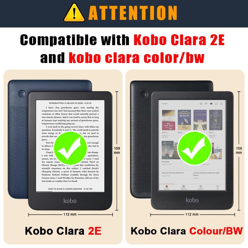 TOPCASE Case for Kobo Clara Colour/BW/Kobo Clara 2e/Tolino Shine 4