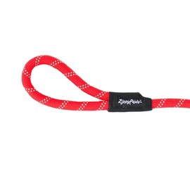 ZippyPaws Climbers Rope Heavy Duty Dog Leash - Thick Leashes for Large Breed Dogs, Durable 2/3'' Climbing Rope, 6 Feet Long, Comfortable Woven Design, Tested Strength Over 3000 lbs - Red
