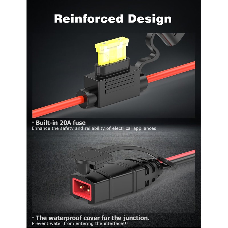 2 Pack M10 18inch Wires Harness Compatible with NOCO GC008